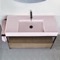Modern  Console Vanity, Pink Ceramic Sink, 43